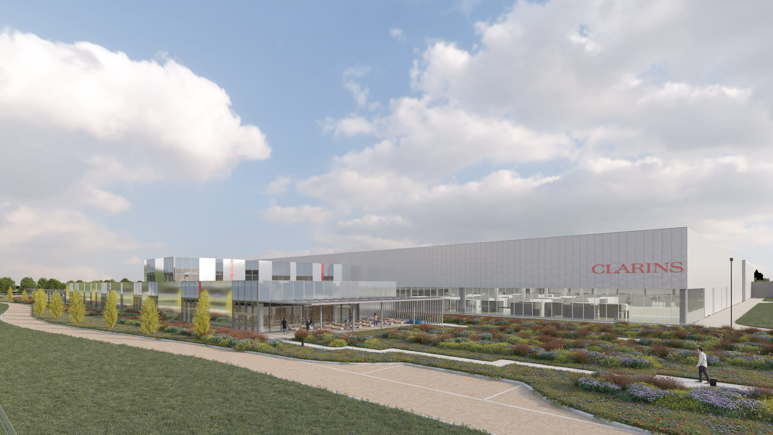 Construction d'une usine cosmétique à Sainte-Savine pour Clarins